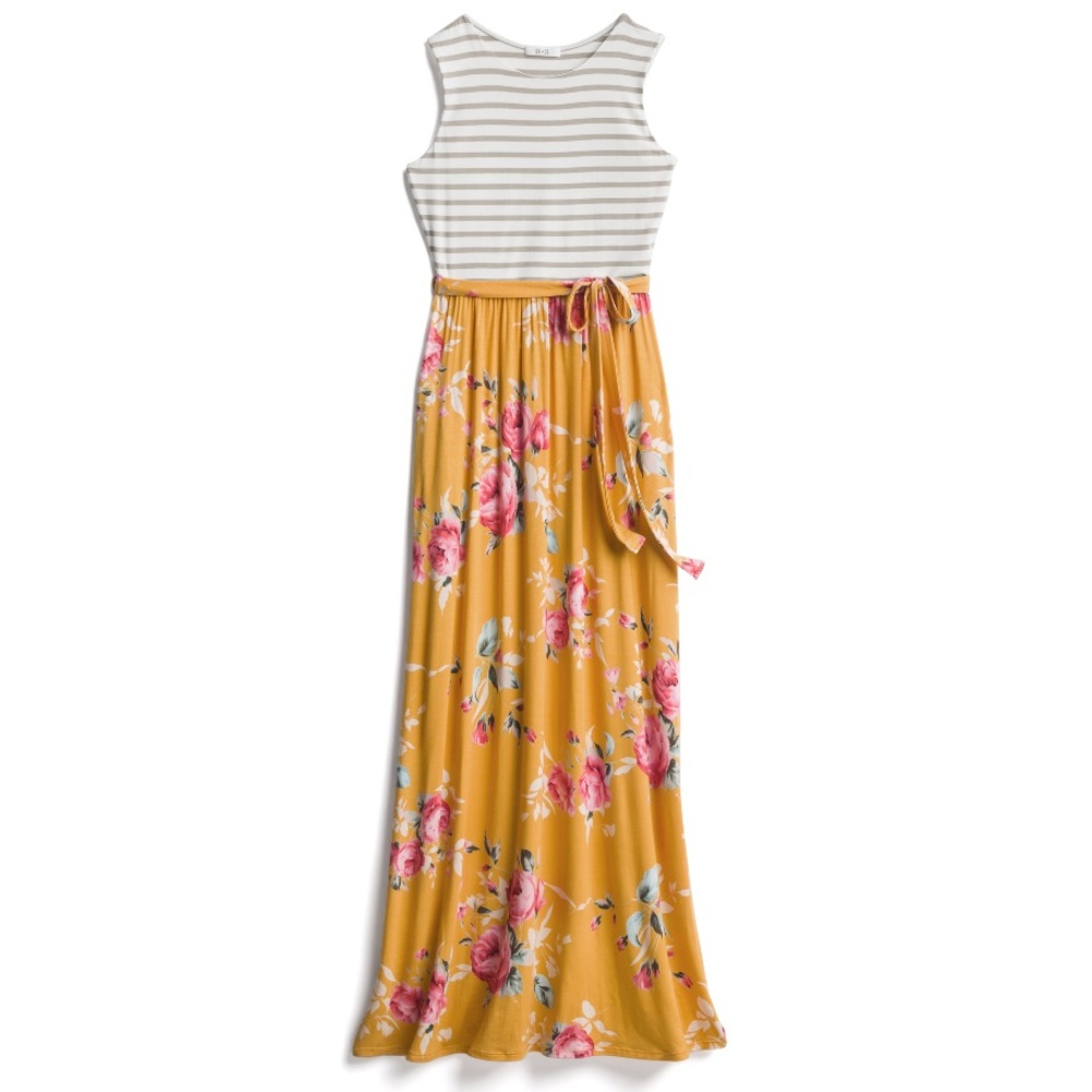 Lux & Co Brooke 2fer Knit Maxi Dress